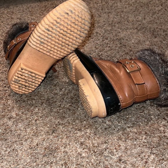 🛍️Rain or snow boots with fur brown and black - Picture 5 of 6